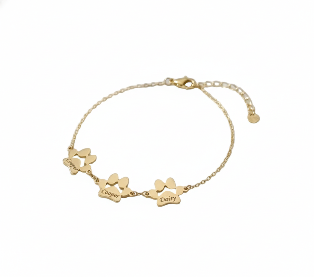 Pulsera Personalizada con Nombre y Huella - Impermeable (Acero Inoxidable)