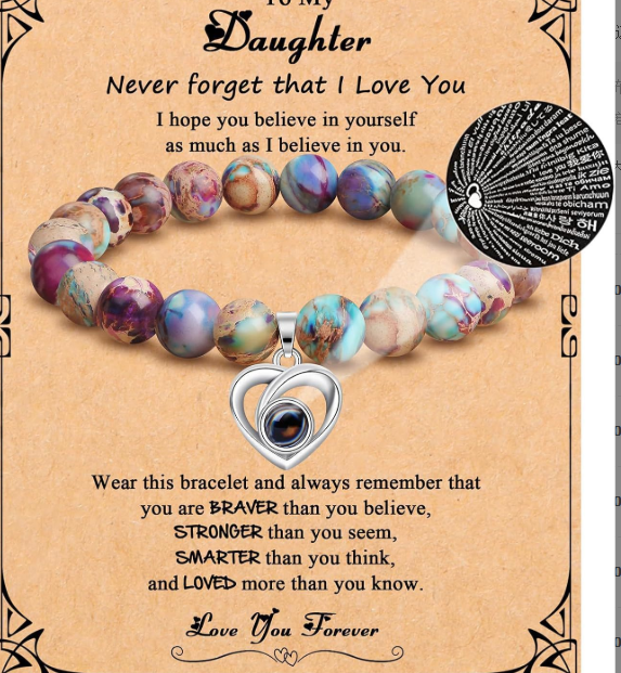 Pulsera de Proyección con Piedra Natural y Perla Zebra - Para Ella