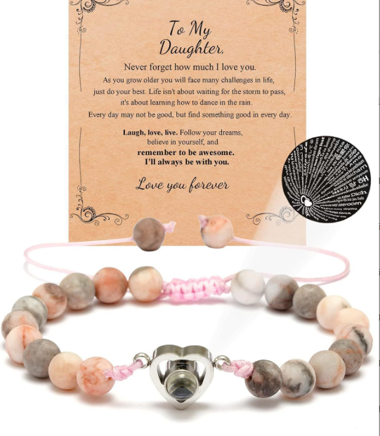 Pulsera de Proyección con Piedra Natural y Perla Zebra - Para Ella