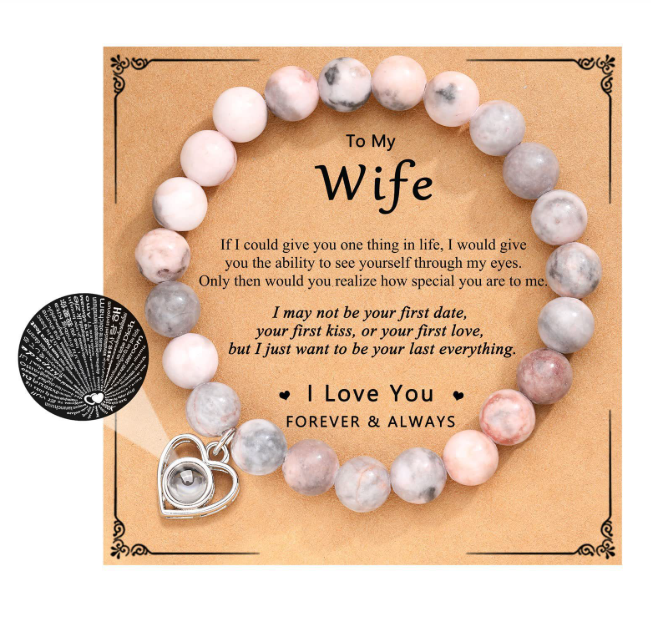 Pulsera de Proyección con Piedra Natural y Perla Zebra - Para Ella