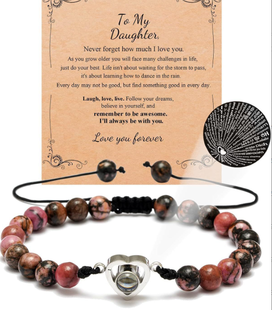 Pulsera de Proyección con Piedra Natural y Perla Zebra - Para Ella