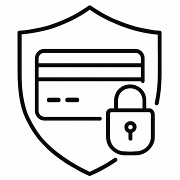 Secure payment Gere um icon minimalista com linhas pretas