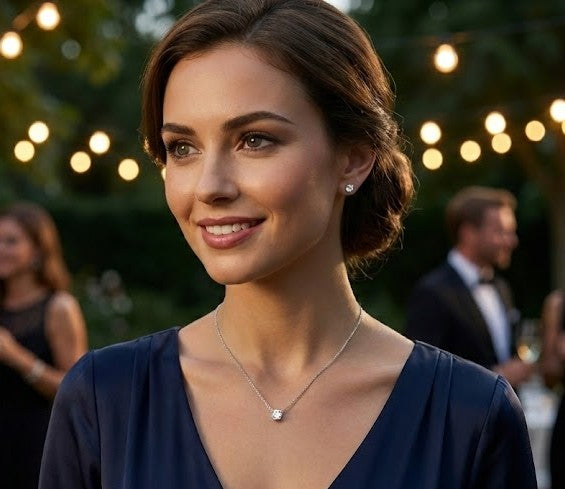 Collar Radiant Halo de Vero Collections + Pendientes de Regalo (Set de Regalo)