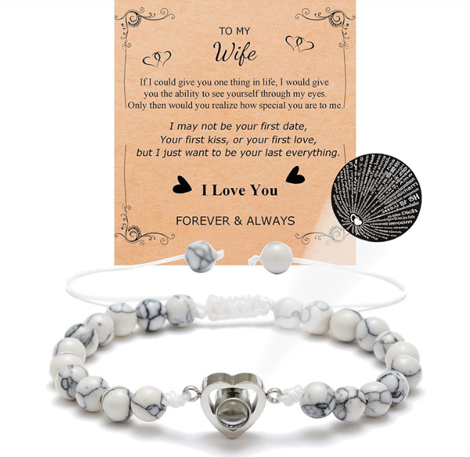 Pulsera de Proyección con Piedra Natural y Perla Zebra - Para Ella