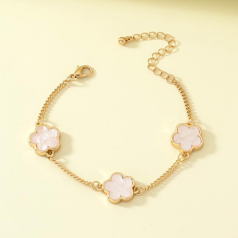 Pulsera de Trébol Verde Vintage Tono Oro - Ajustable