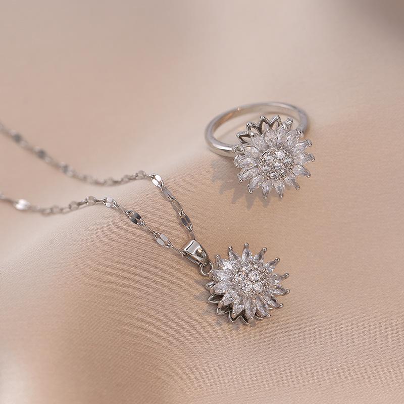 Joyas de Girasol - Collar, Anillo, Pulsera y Pendientes
