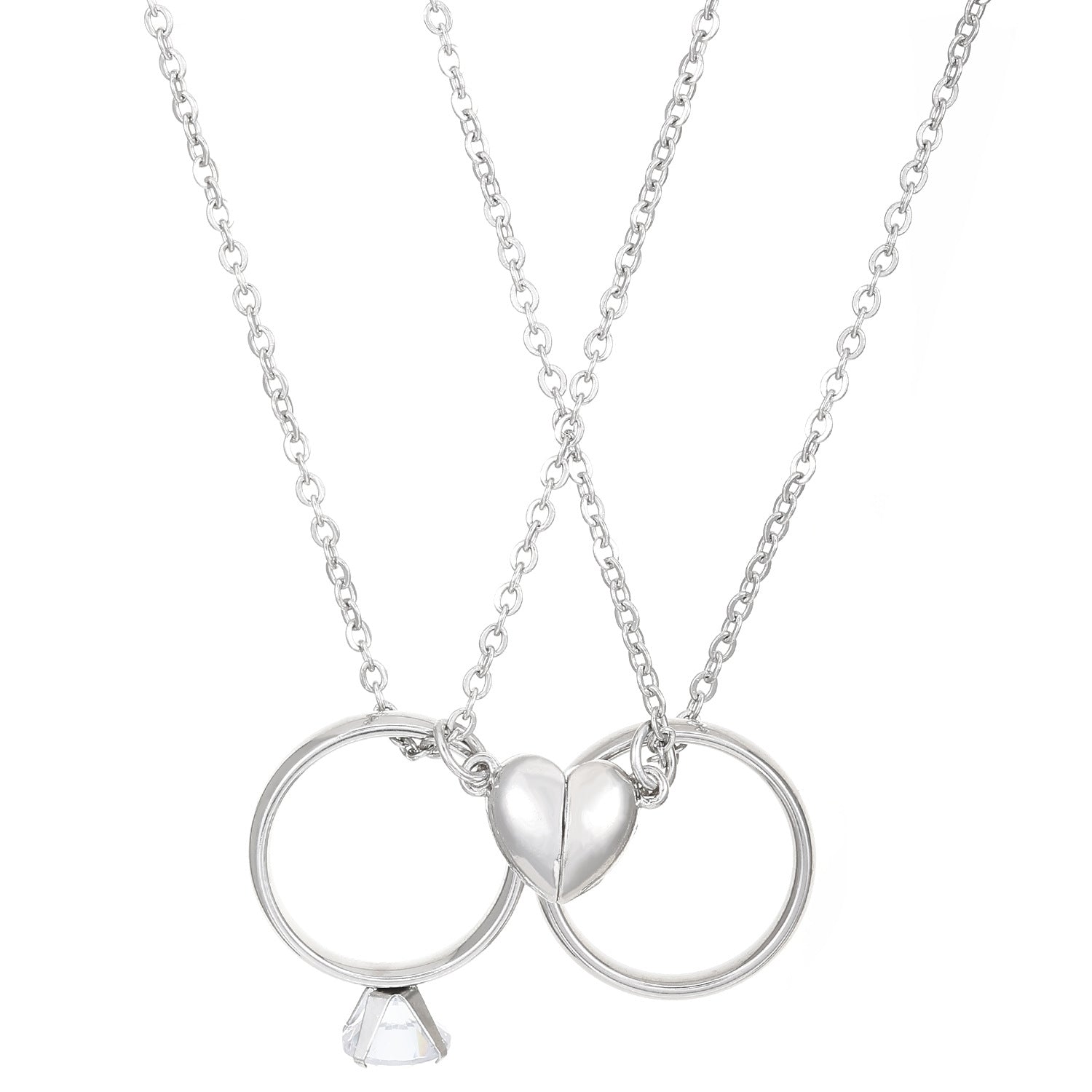 Couple'S Heart-Shaped Magnetic Jewelry Set