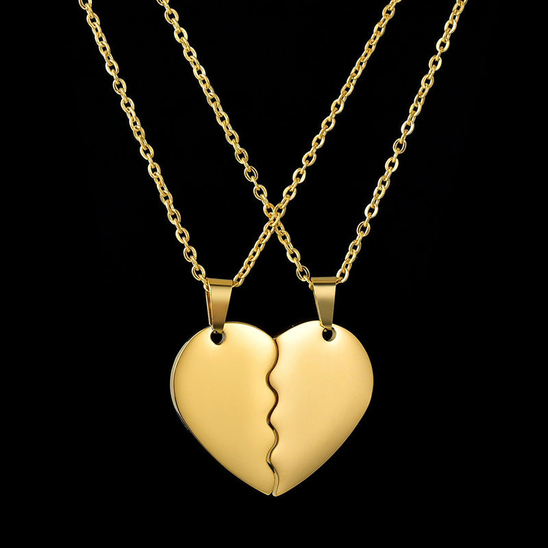 Collar de Pareja Media Luna en Acero Inoxidable