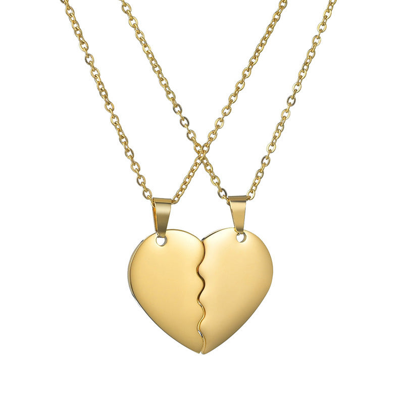 Collar de Pareja Media Luna en Acero Inoxidable