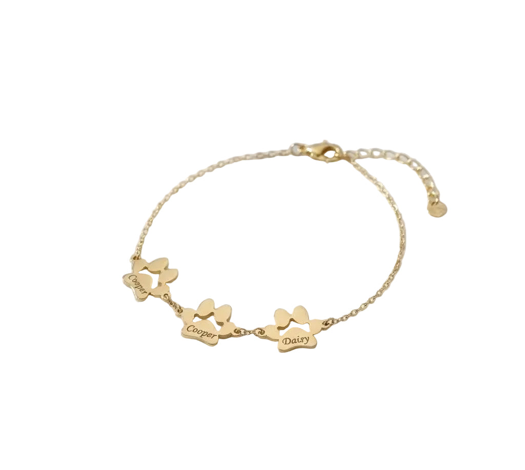 Pulsera Personalizada con Nombre y Huella - Impermeable (Acero Inoxidable)